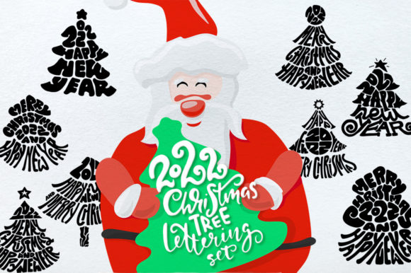 2022 Christmas Tree Lettering Set for Illustrations