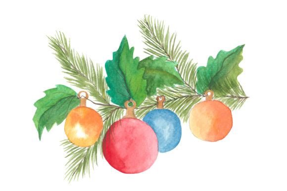 About Watercolor Christmas Wreath Illustrations