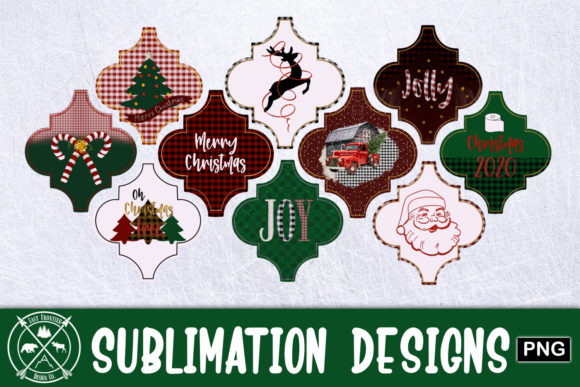 Arabesque Christmas Tile Sublimation Illustrations