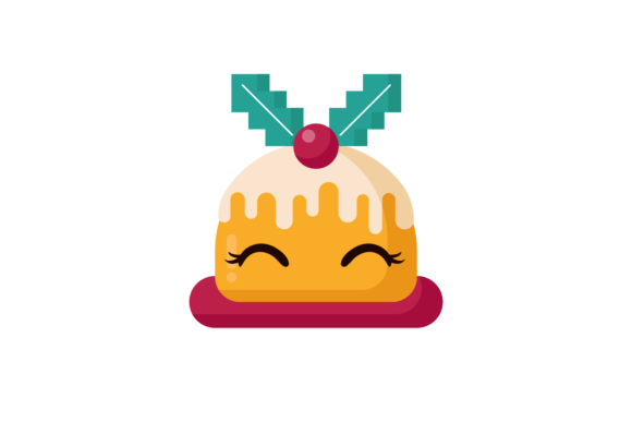Christmas Cake Cherry Kawaii Illustrations