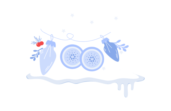 Christmas Cardano Coin Illustration for Digital Sellers