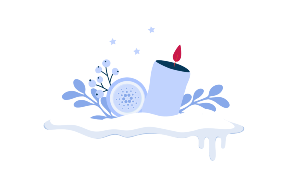 Christmas Cardano Coin Illustration for Editorial and Web Design