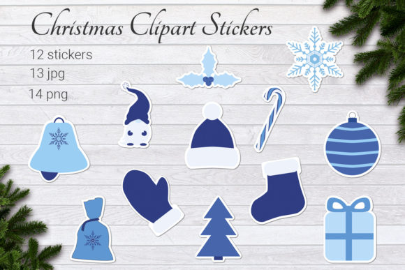 Christmas Clipart Stickers Bundle for Website and Editorial Design