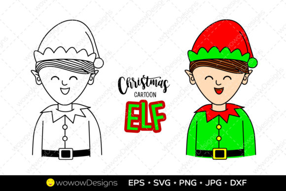 Christmas Cute Elf Cartoon Graphic Review