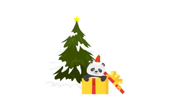 Christmas Cute Panda Illustration for Blog and Web Design