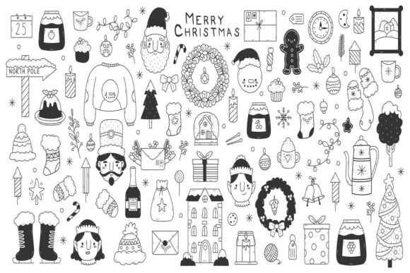 Christmas Doodle Elements for Blog & Website Illustrations