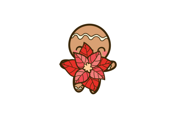 Christmas Gingerman Floral Ornament SVG for Creative Projects