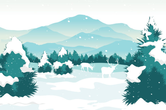 Christmas Holiday Beautiful Snow Illustrations