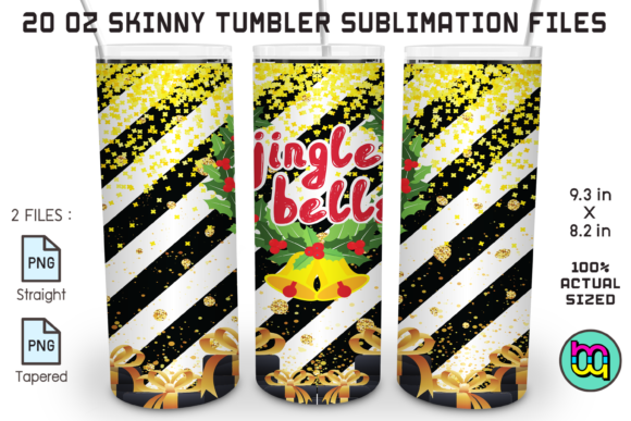 Christmas Jingle Bells Glitter Tumbler Illustrations