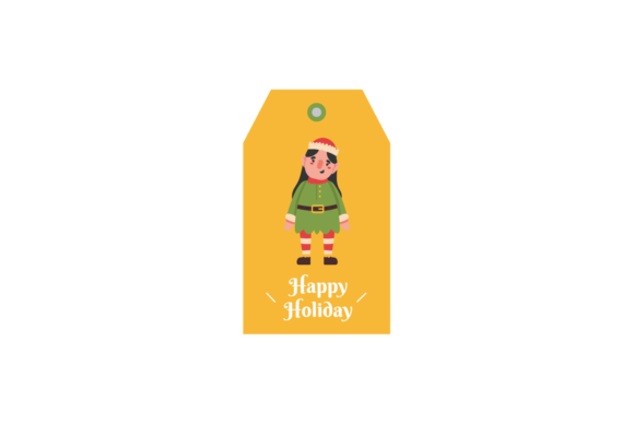 Christmas Label Tag Gnome Costume SVG for Illustrations
