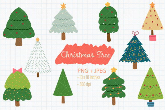 Christmas Pine Tree PNG Illustration for Digital Product Creators