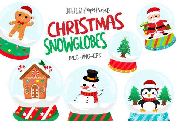 Christmas Snowglobes4.90 Illustrations for Handmade Creations