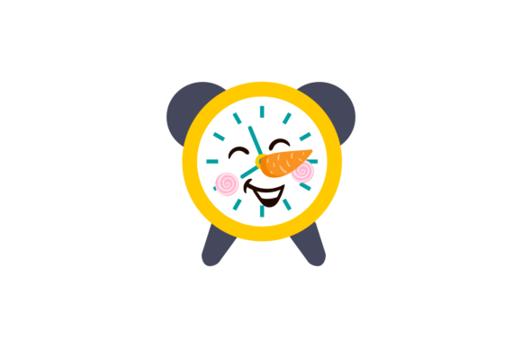 Christmas Snowman Winter Clock Illustrations