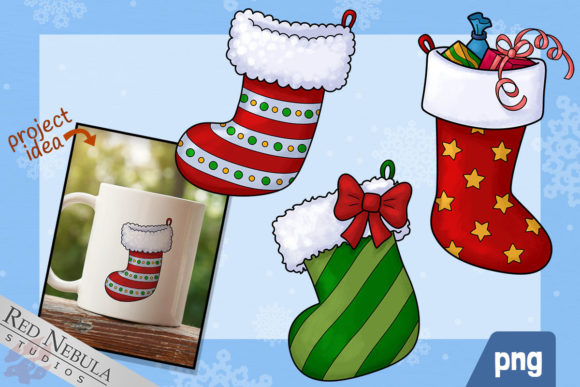 Christmas Stocking Illustrations PNG for Local Branding