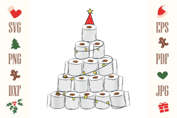CHRISTMAS TREE TOILET PAPERS SVG for Illustrations