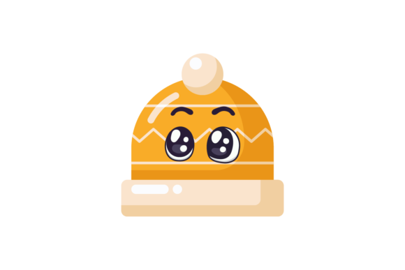 Christmas Winter Yellow Hat Kawaii Svg for Illustrations