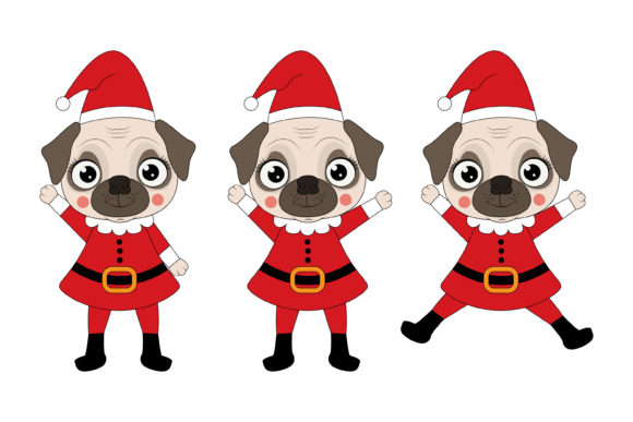 Cute Dog Animal Cartoon in Christmas Illustrations