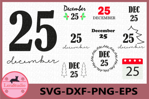 December 25 Christmas Illustration for Digital Selling