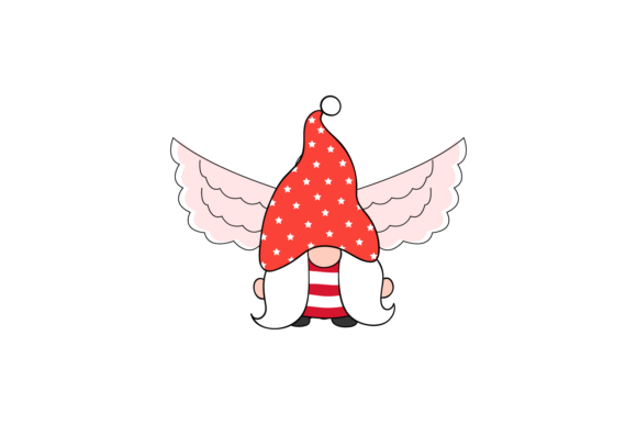 Gnome Christmas Ornament Angel Illustration