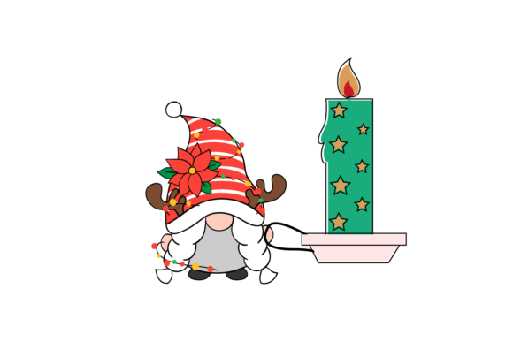 Gnome Christmas Ornament Candle Embroidery