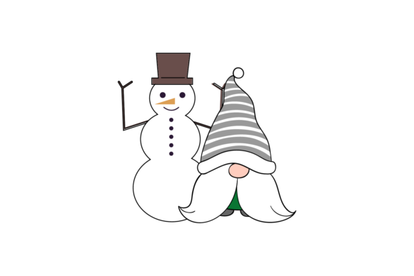 Gnome Christmas Ornament Snowman Illustration