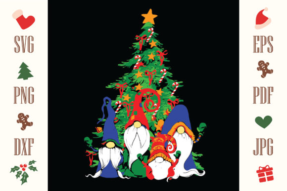 Gnomies Christmas Tree SVG Illustrations