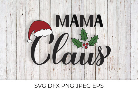 Mama Claus Calligraphy Illustrations for Festive Crafting