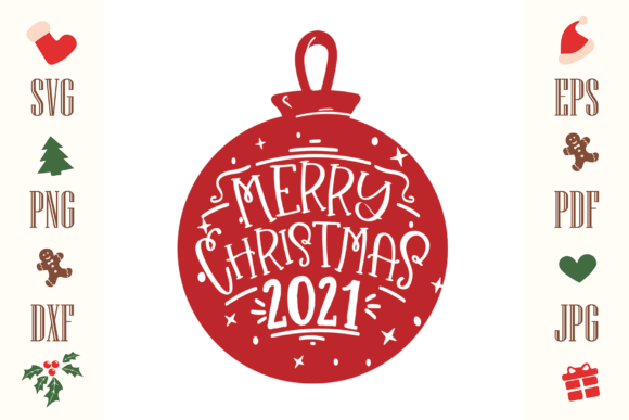 MERRY CHRISTMAS 2021 SVG - Jingle Bell Illustration
