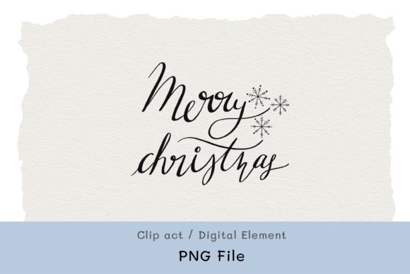 Merry Christmas Lettering Snowflake Illustrations