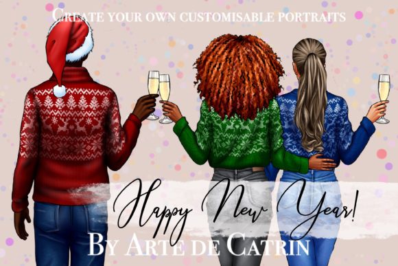 New Year Clipart, Christmas, Holidays Illustrations