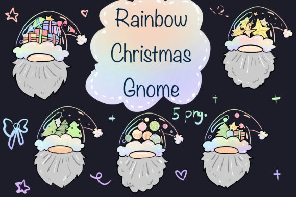 Rainbow Christmas Gnome Illustration Review
