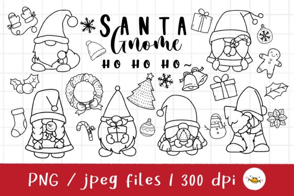 Santa Gnome Clipart for Festive Branding and Packaging