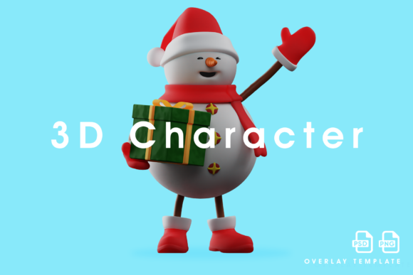 Snowman 3D Illustration for Festive Digital Products