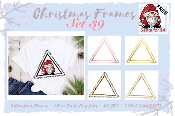 Sublimation Christmas Frames Set 39 Illustrations