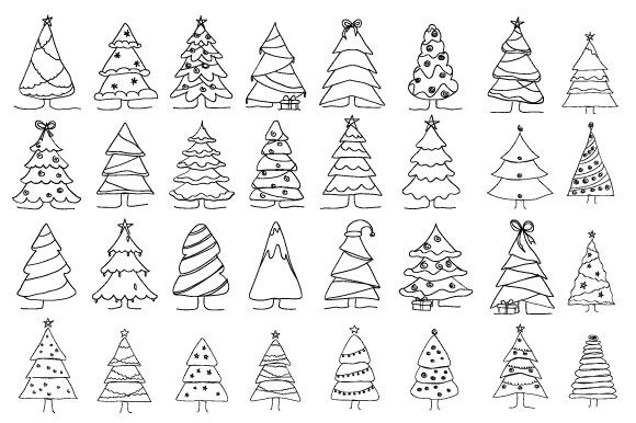 Tree Christmas One Line Art for Local Business Branding
